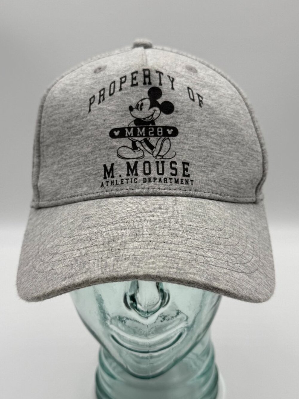 Disney Property of M. Mouse Mickey Hat Gray One Size Adjustable Strapback Cap